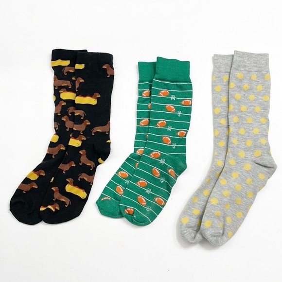 Men’s mixed pattern crew socks - Set of 3 - Picture 2 of 2